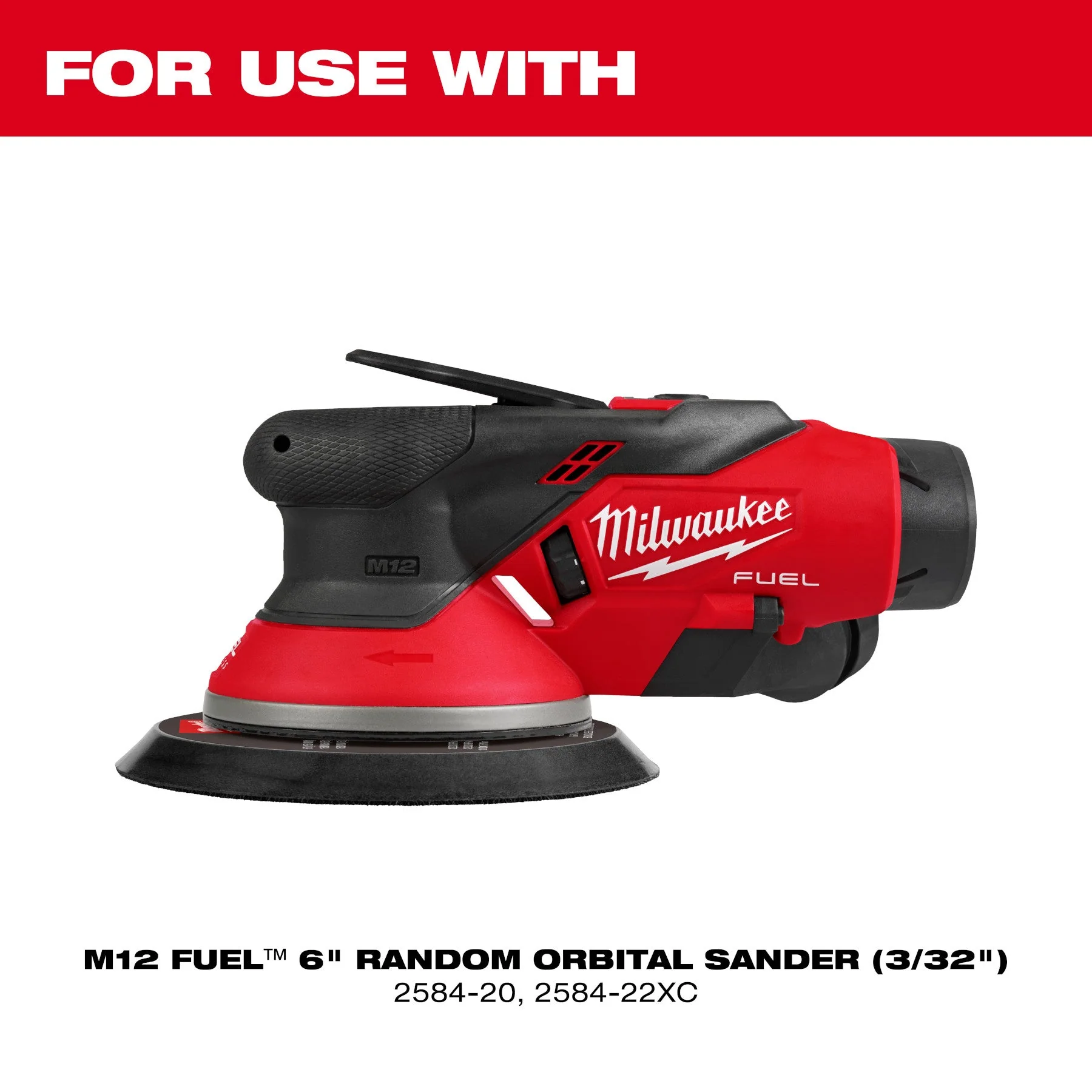 Milwaukee 49-36-2585 6" Pressure Sensitive Adhesive Random Orbital Sander Backing Pad - Soft - Image 2