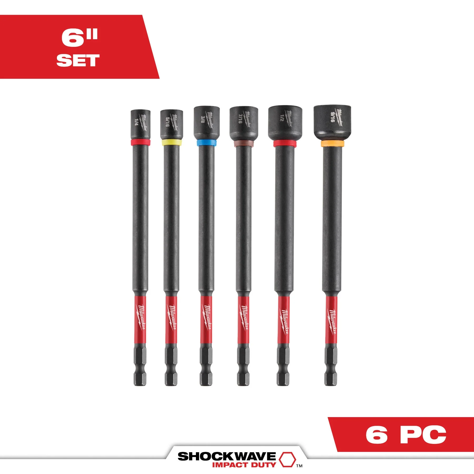 Milwaukee 49-66-4567 SHOCKWAVE Impact Duty™ 6" Magnetic Nut Driver Set 6PC - Image 5