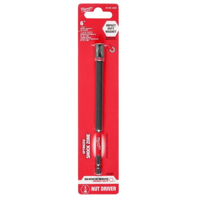 Milwaukee 49-66-4582 SHOCKWAVE Impact Duty 1/4in x 6in Magnetic Nut Driver - Image 2