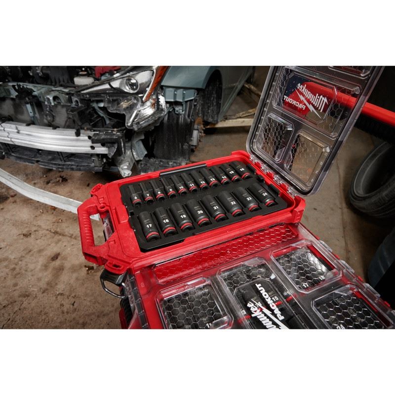 Milwaukee 49-66-6801 SHOCKWAVE Impact Duty Socket 3/8in Dr 19PC MM PACKOUT Set - Image 3