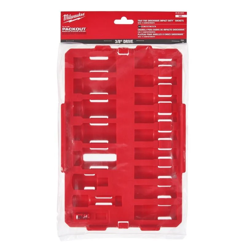 Milwaukee 49-66-6830  Impact Socket 3/8in Dr 17PC SAE TRAY ONLY - Image 2