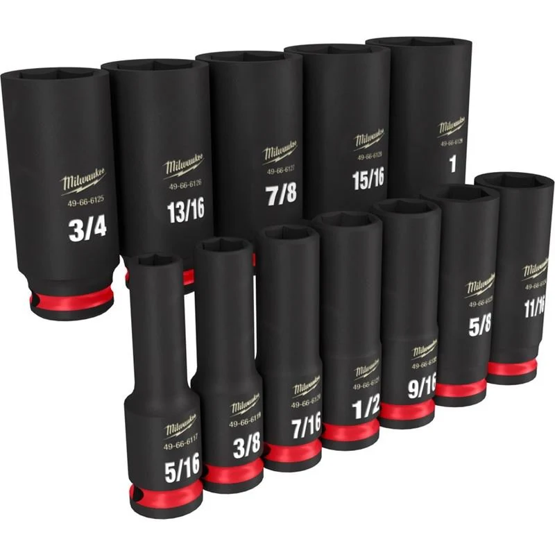 Milwaukee 49-66-7006 12PC SHOCKWAVE Impact Duty 3/8in Drive SAE Deep 6 Point Socket Set - Image 2