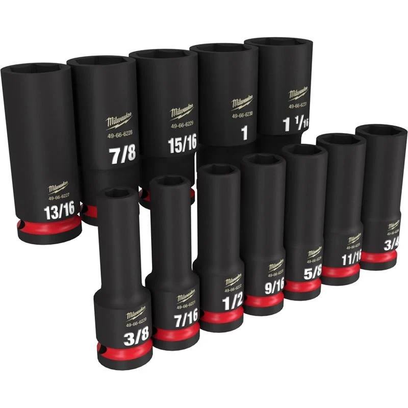 Milwaukee 49-66-7011 12PC SHOCKWAVE Impact Duty 1/2in Drive SAE Deep 6 Point Socket Set - Image 3