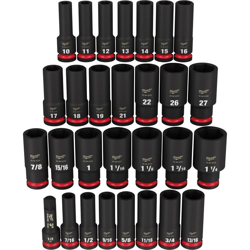 Milwaukee 49-66-7016 29PC SHOCKWAVE Impact Duty 1/2in Drive SAE & Metric Deep 6 Point Socket Set - Image 2