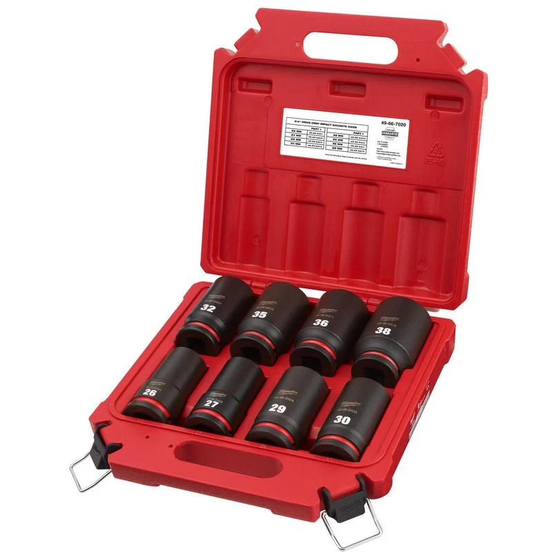 Milwaukee 49-66-7020 8PC SHOCKWAVE Impact Duty 3/4in Drive Metric Deep 6 Point Socket Set - Image 4