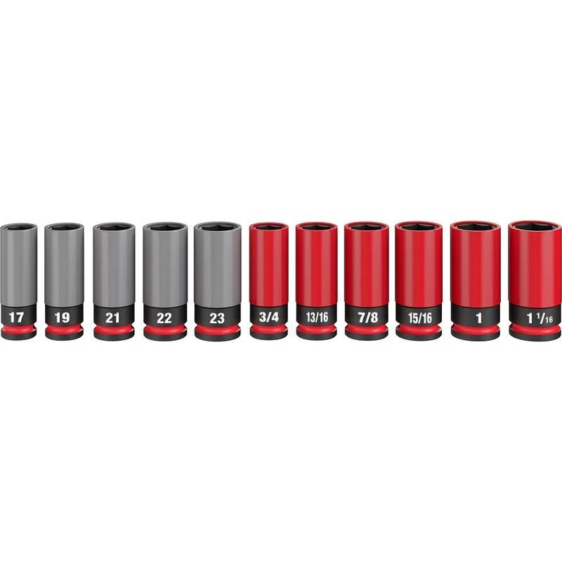 Milwaukee 49-66-7833 SHOCKWAVE Impact Duty 1/2 Drive SAE and Metric 11PC Lug Nut Wheel Socket Set - Image 11