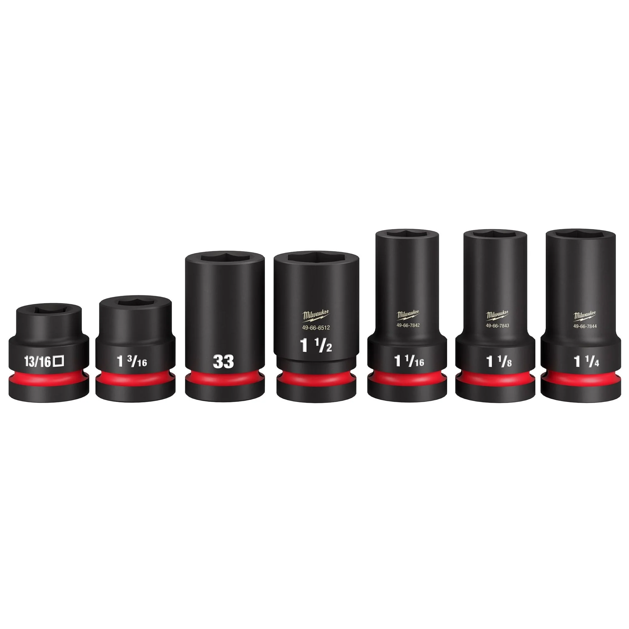 Milwaukee 49-66-7840 SHOCKWAVE Impact Duty™ 1” Drive 7PC MM & SAE Wheel Service Socket PACKOUT™ Set - Image 2