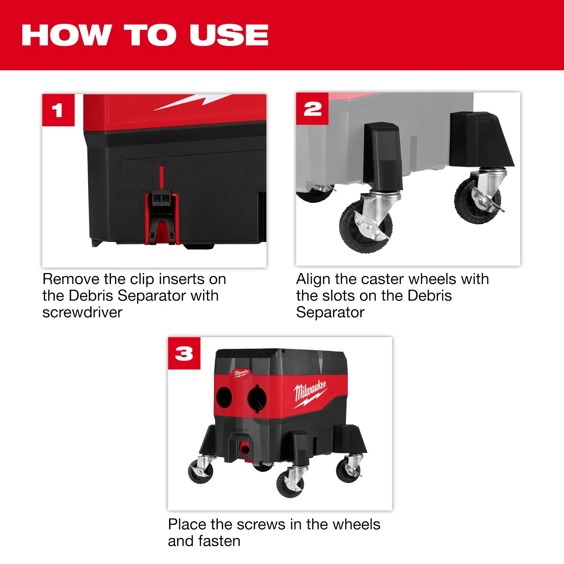 Milwaukee 49-90-2201 Caster Kit for Debris Separator - Image 4
