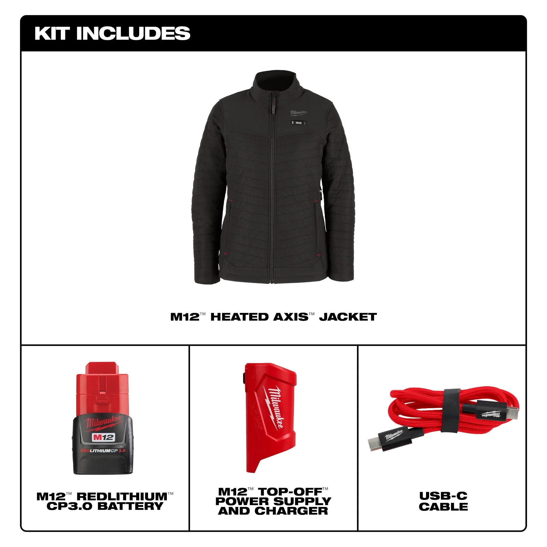 Milwaukee M12™ Women's Heated AXIS™ Jacket - Black SM - Image 5