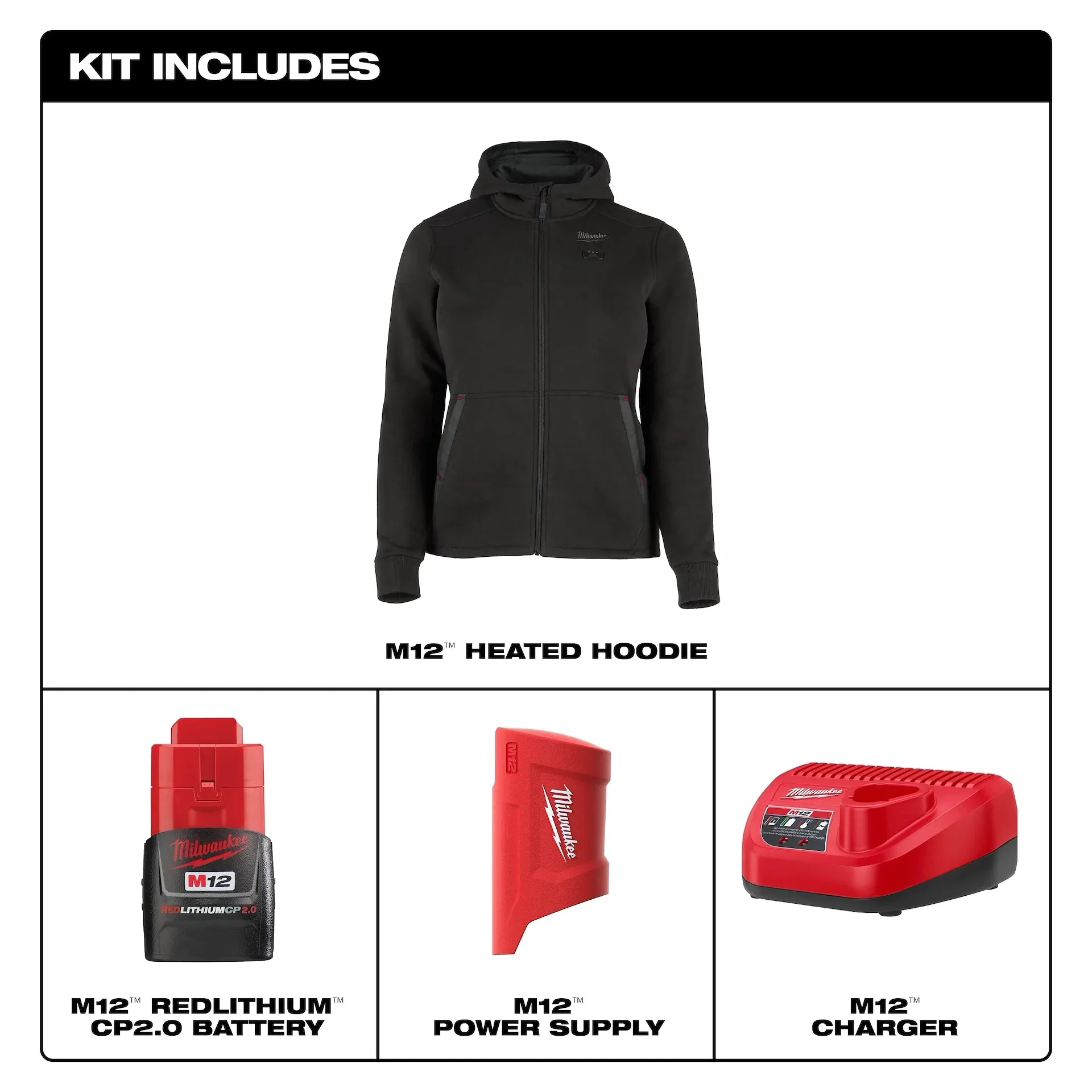 Milwaukee M12™ Women's Heated Hoodie - Black - Image 2