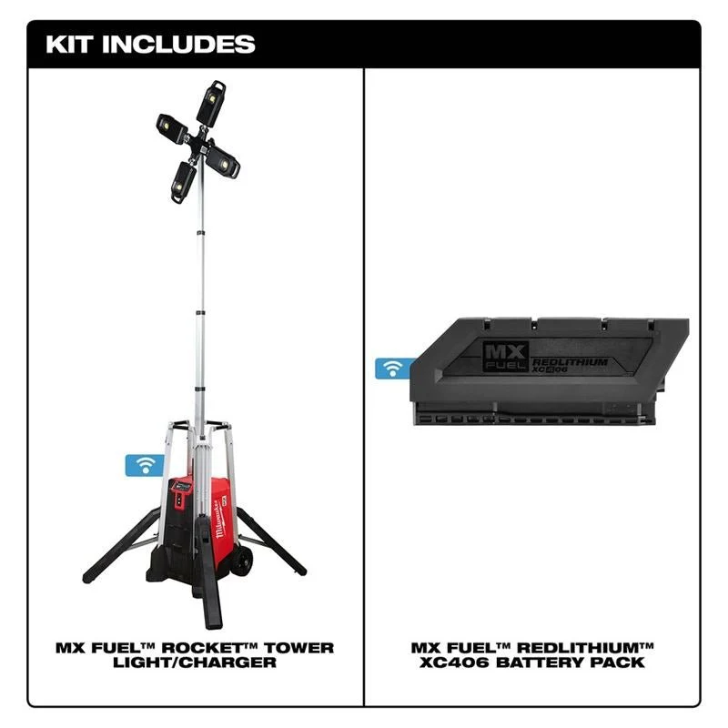 Milwaukee MXF041-1XC MX FUEL ROCKET TOWER LIGHT/CHARGER w/ 6 AMP KIT - Image 3
