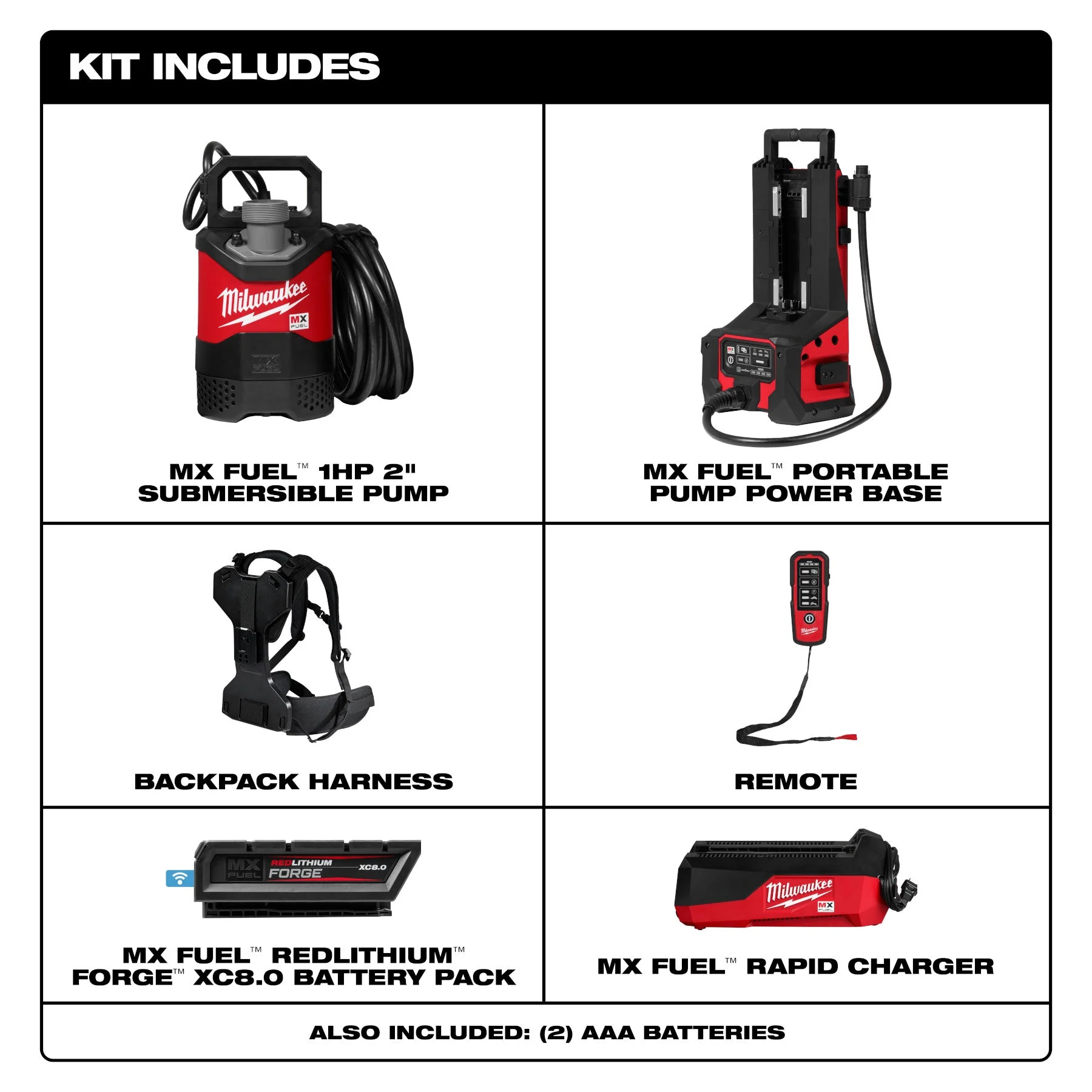 Milwaukee MXF211-1XC MX FUEL™ 1HP 2" Submersible Pump Kit - Image 3