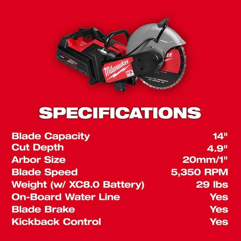 Milwaukee MXF315-2XC MX FUEL 14in Cut-Off Saw w/ RAPIDSTOP Kit - Image 28