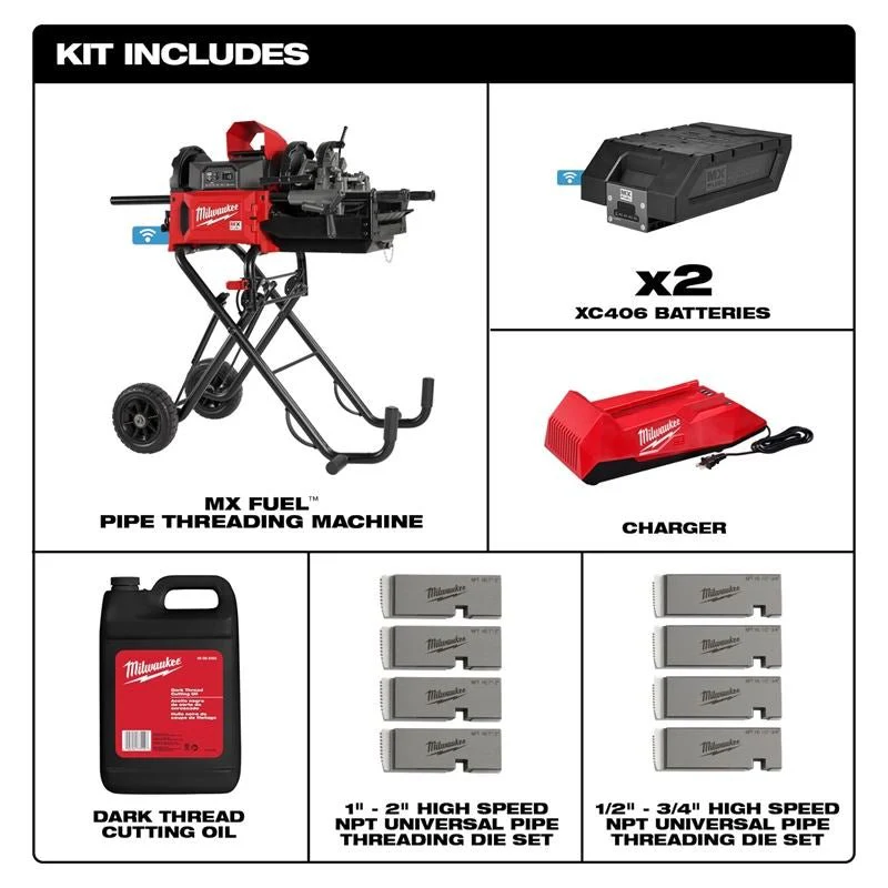 Milwaukee MXF512-2XC MX FUEL Pipe Threading Machine - Image 4