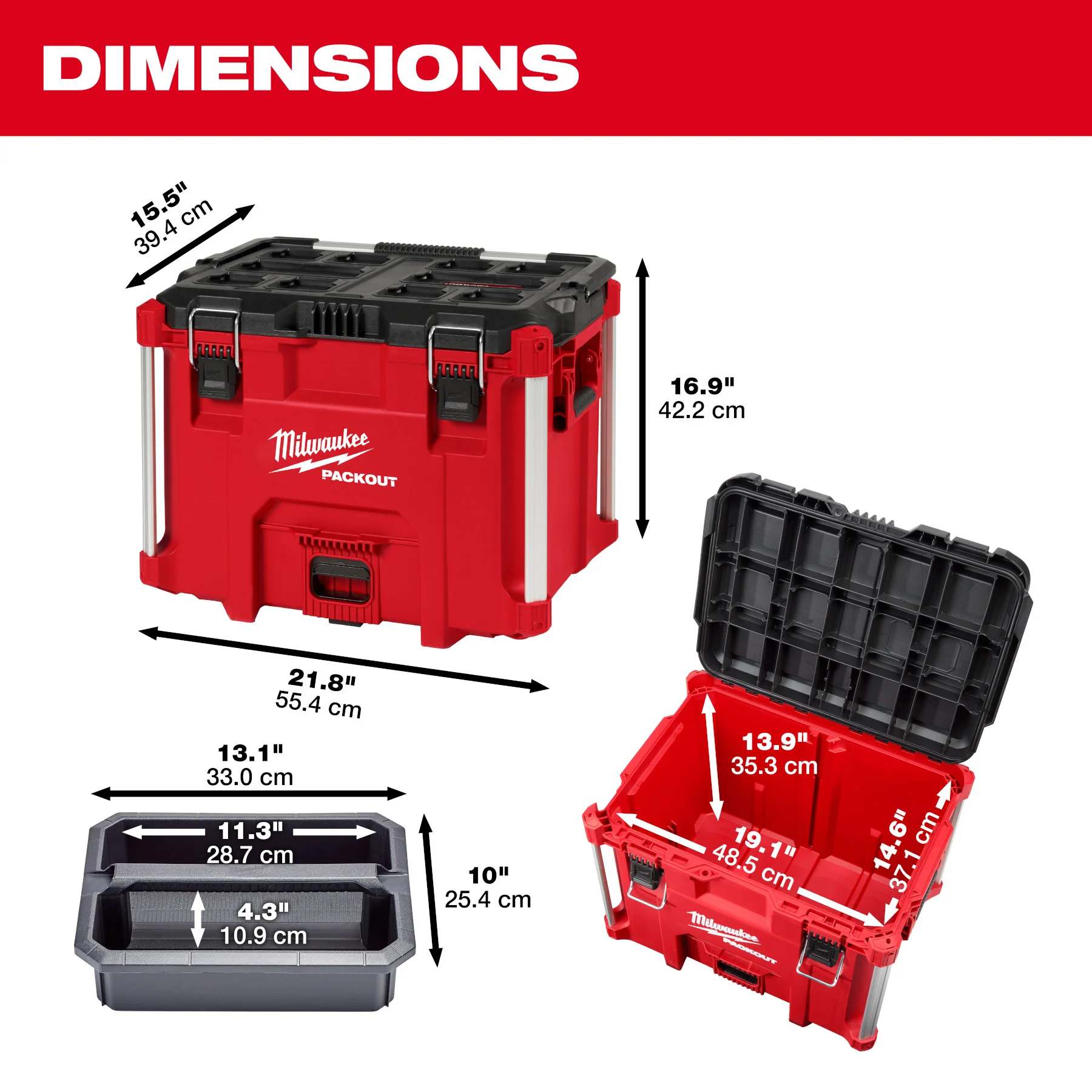 Milwaukee PACKOUT™ XL Tool Box | 48-22-8423 - Image 4