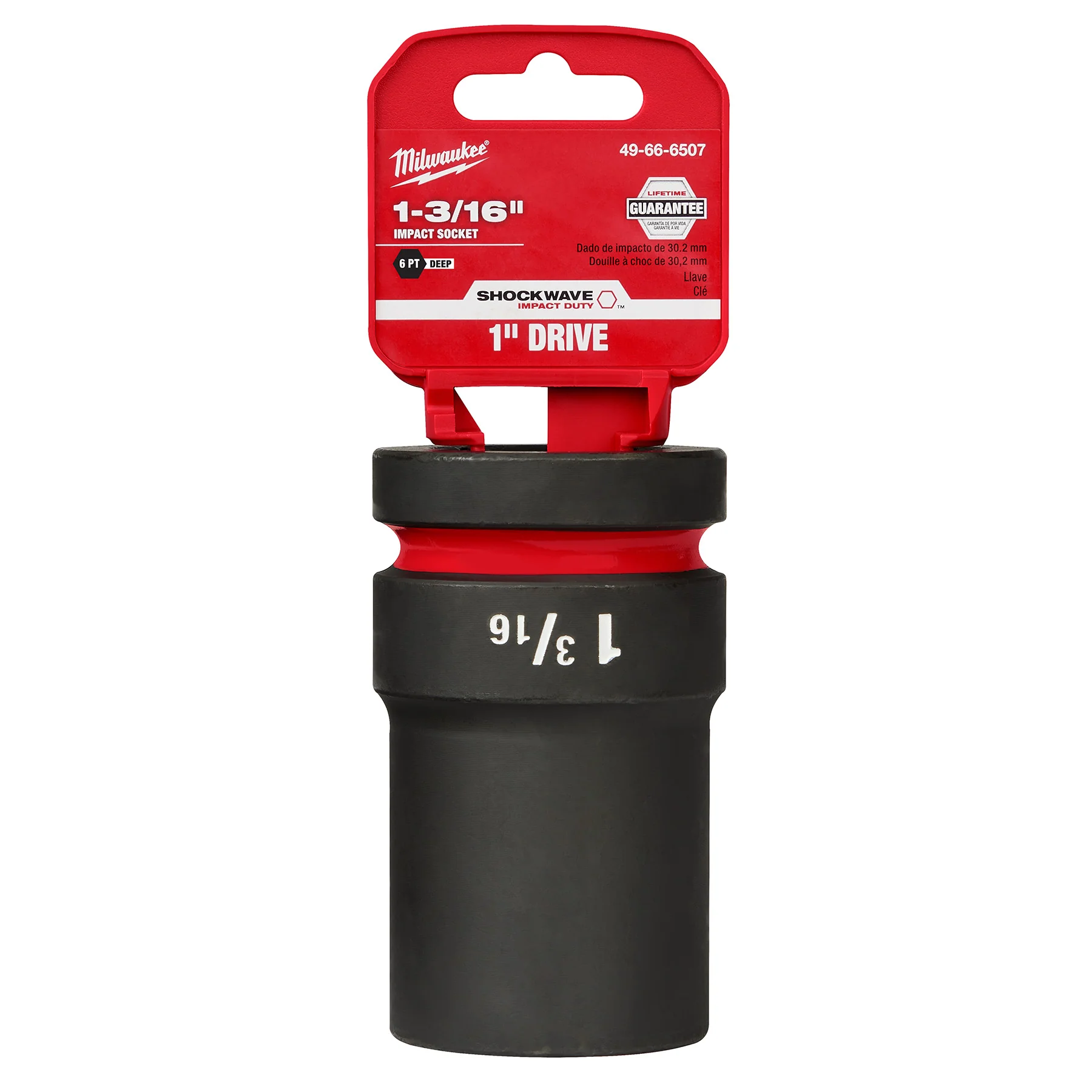 Milwaukee SHOCKWAVE™ Impact Duty 1" Drive 1-3/16" Deep 6 Point Socket 49-66-6507 - Image 2