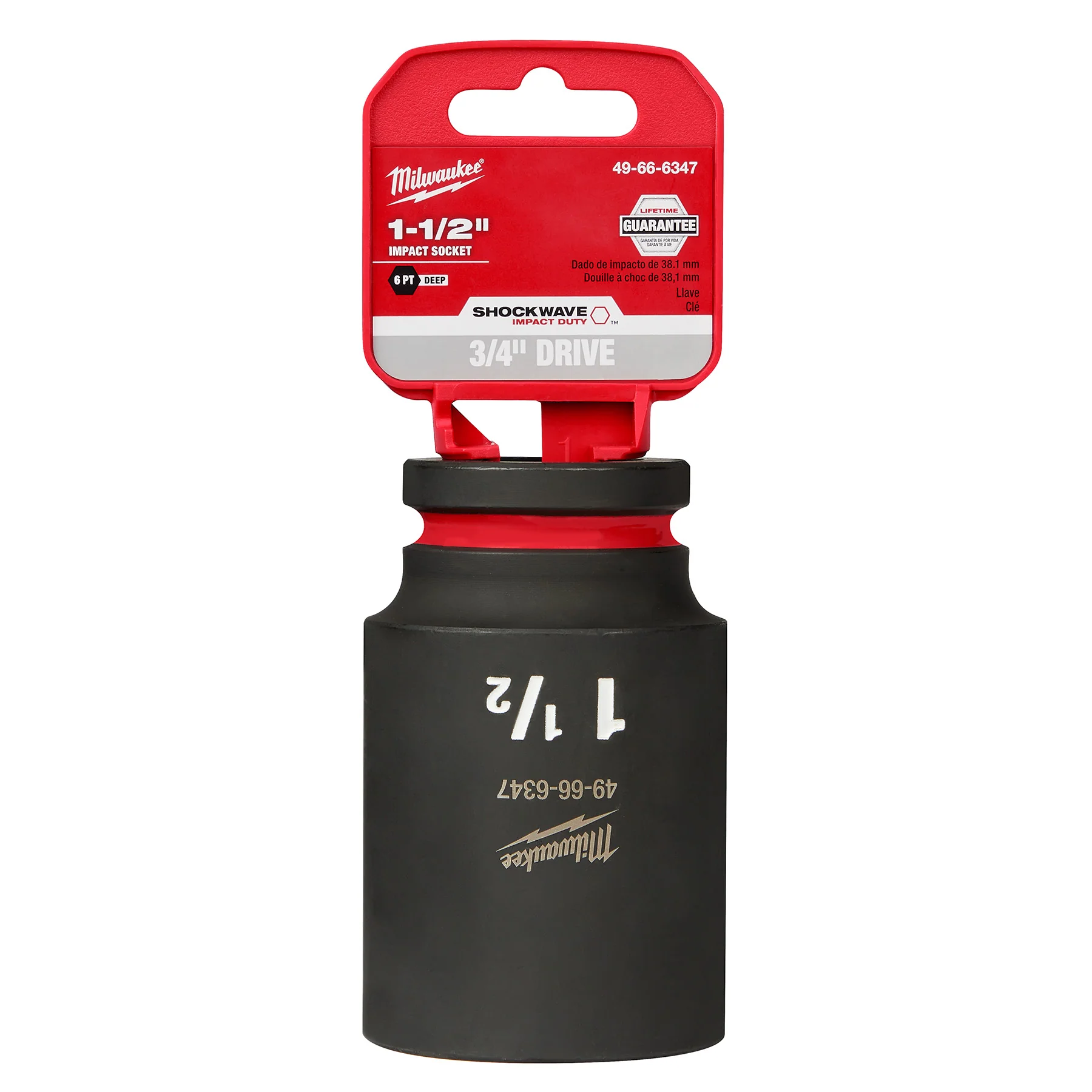 Milwaukee SHOCKWAVE™ Impact Duty 3/4" Drive 1-1/2" Deep 6 Point Socket 49-66-6347 - Image 2