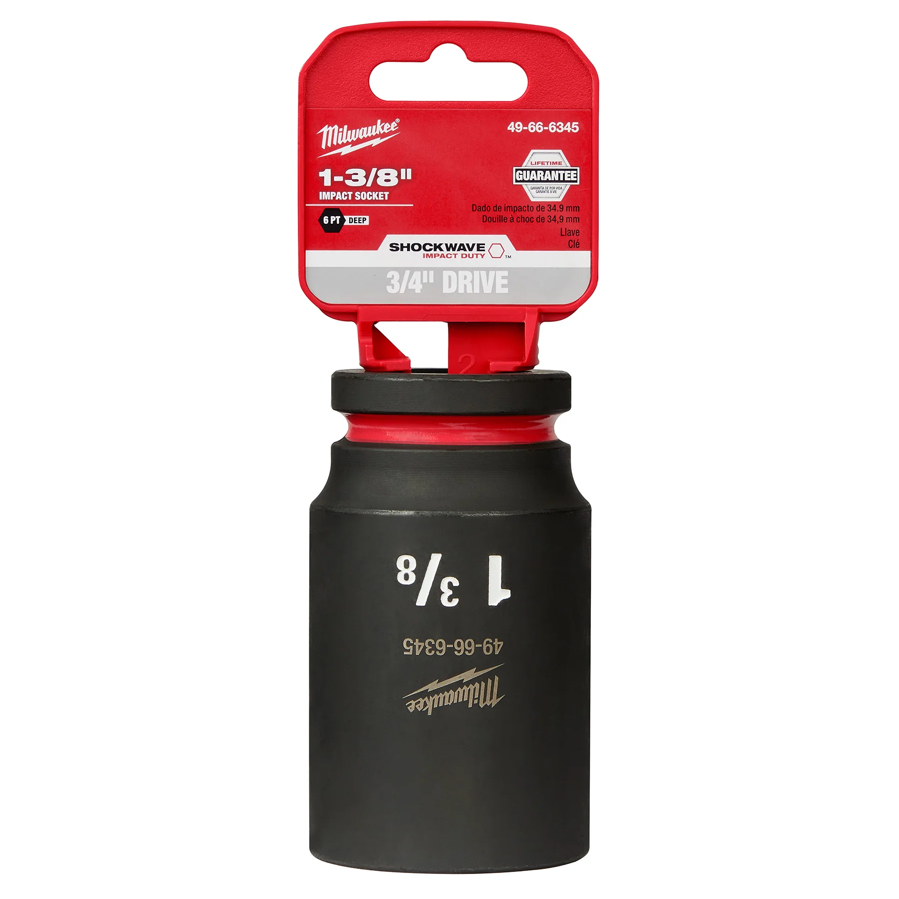Milwaukee SHOCKWAVE™ Impact Duty 3/4" Drive 1-3/8" Deep 6 Point Socket 49-66-6345 - Image 2