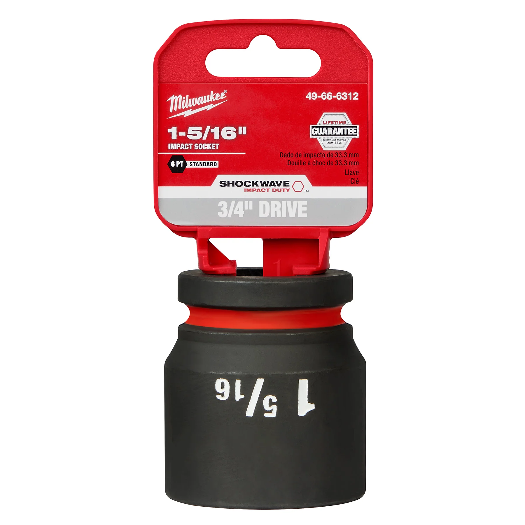 Milwaukee 3/4" Drive 1-5/16" Standard 6 Point Socket SHOCKWAVE™ Impact Duty 49-66-6312 - Image 2