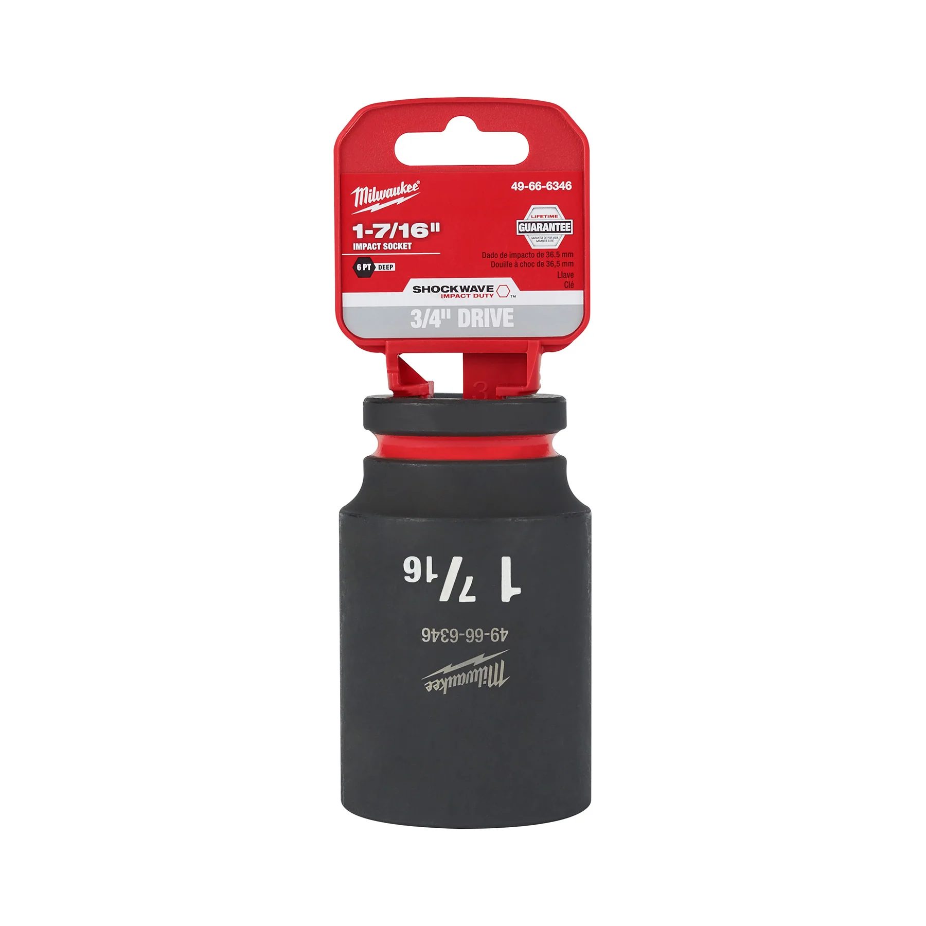 Milwaukee SHOCKWAVE™ Impact Duty 3/4" Drive 1-7/16" Deep 6 Point Socket 49-66-6346 - Image 2