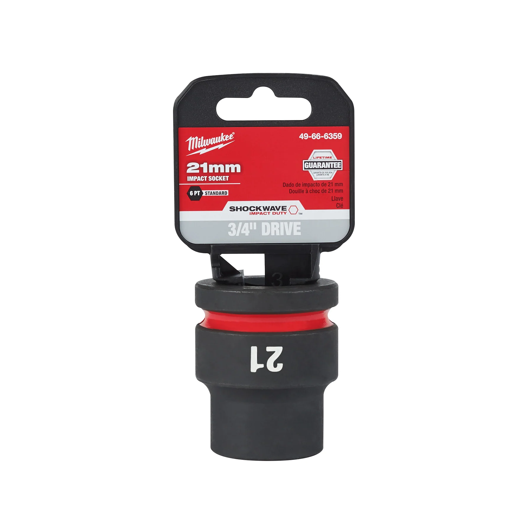 Milwaukee SHOCKWAVE™ Impact Duty 3/4" Drive 21MM Standard 6 Point Socket 49-66-6359 - Image 2