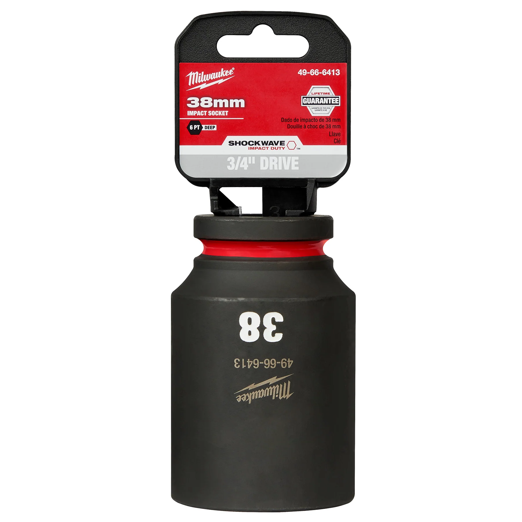 Milwaukee SHOCKWAVE™ Impact Duty 3/4" Drive 38MM Deep 6 Point Socket 49-66-6413 - Image 2