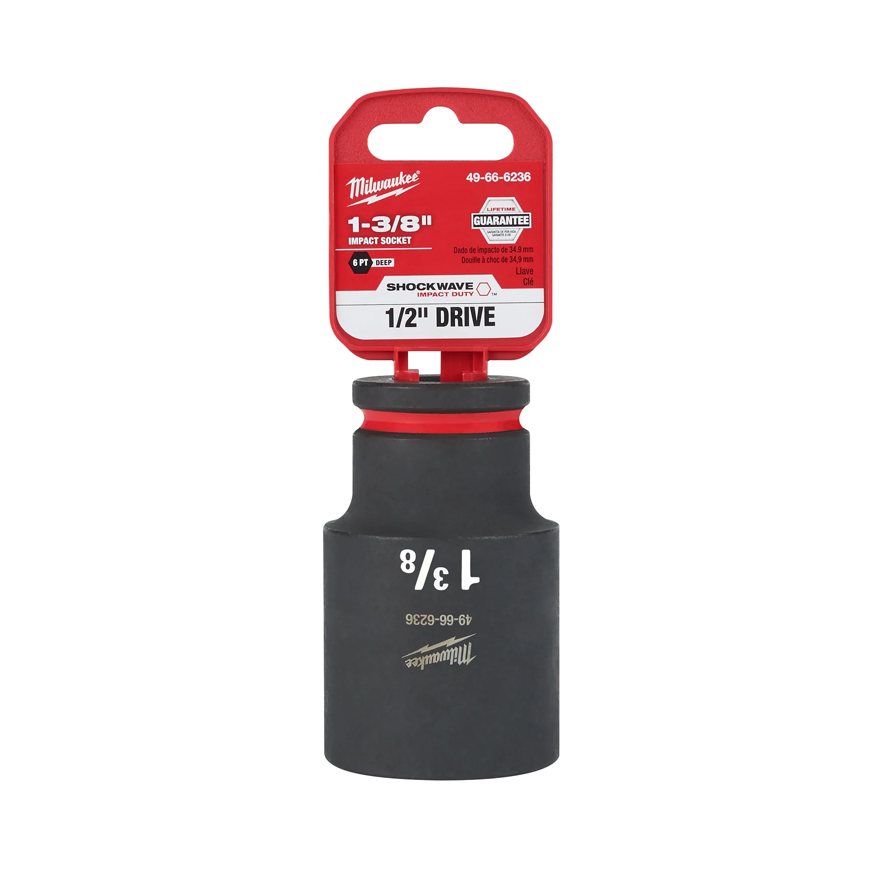 Milwaukee 1/2" Drive 1-3/8" 6 Point Socket SHOCKWAVE Impact Duty™ 49-66-6236 - Image 2