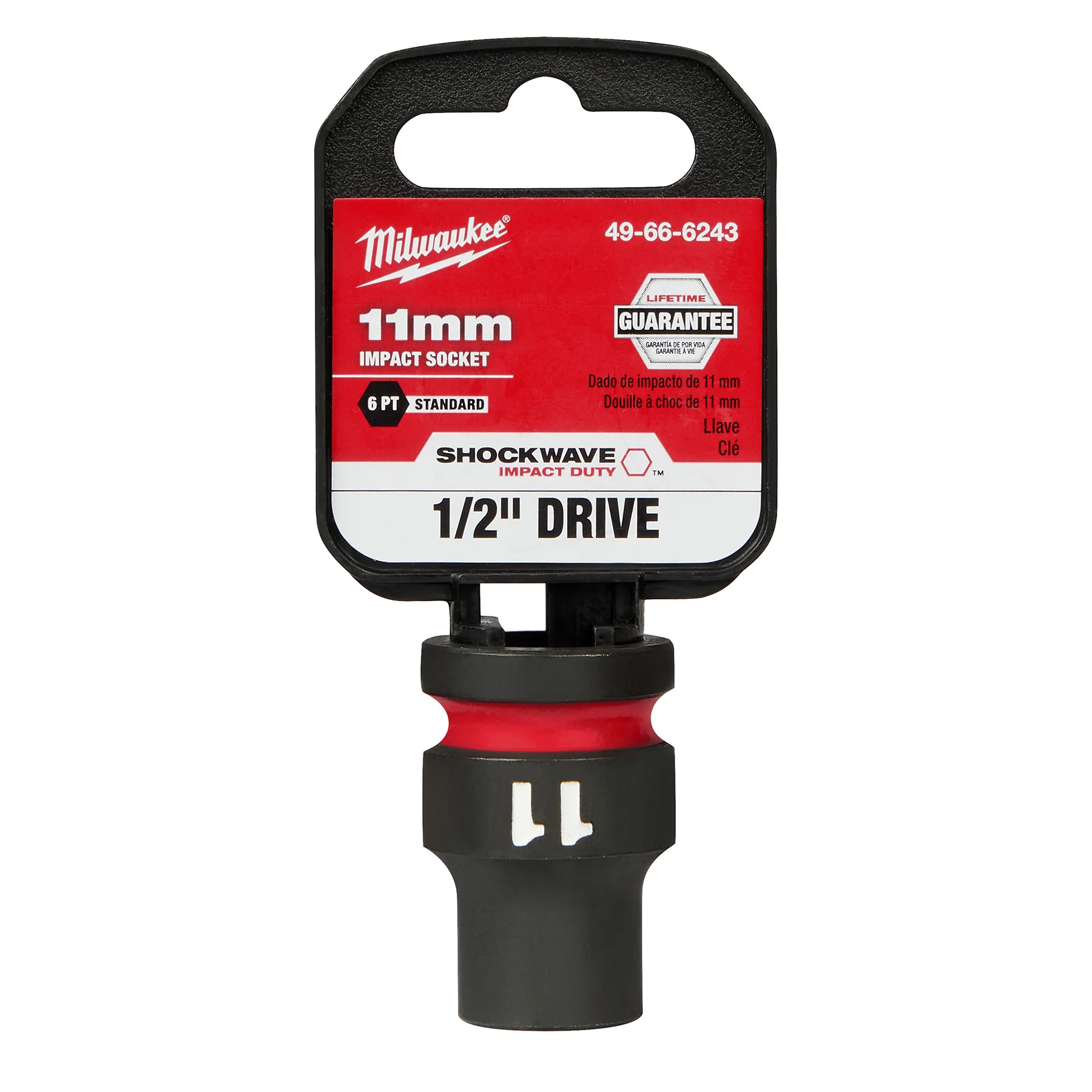Milwaukee 1/2" Drive 11MM 6 Point Socket SHOCKWAVE Impact Duty™ 49-66-6243 - Image 2