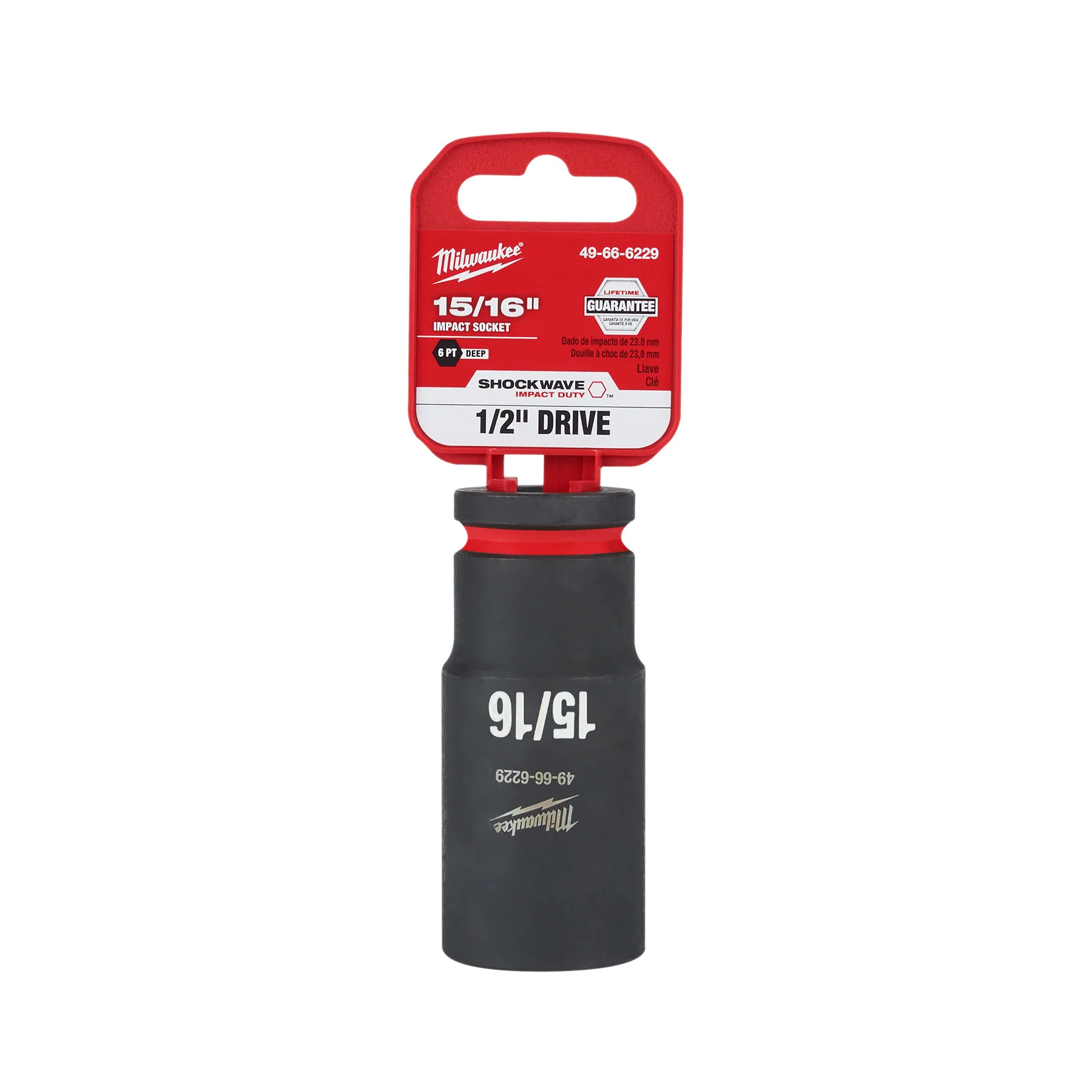 Milwaukee 1/2" Drive 15/16" 6 Point Socket SHOCKWAVE Impact Duty™ 49-66-6229 - Image 2