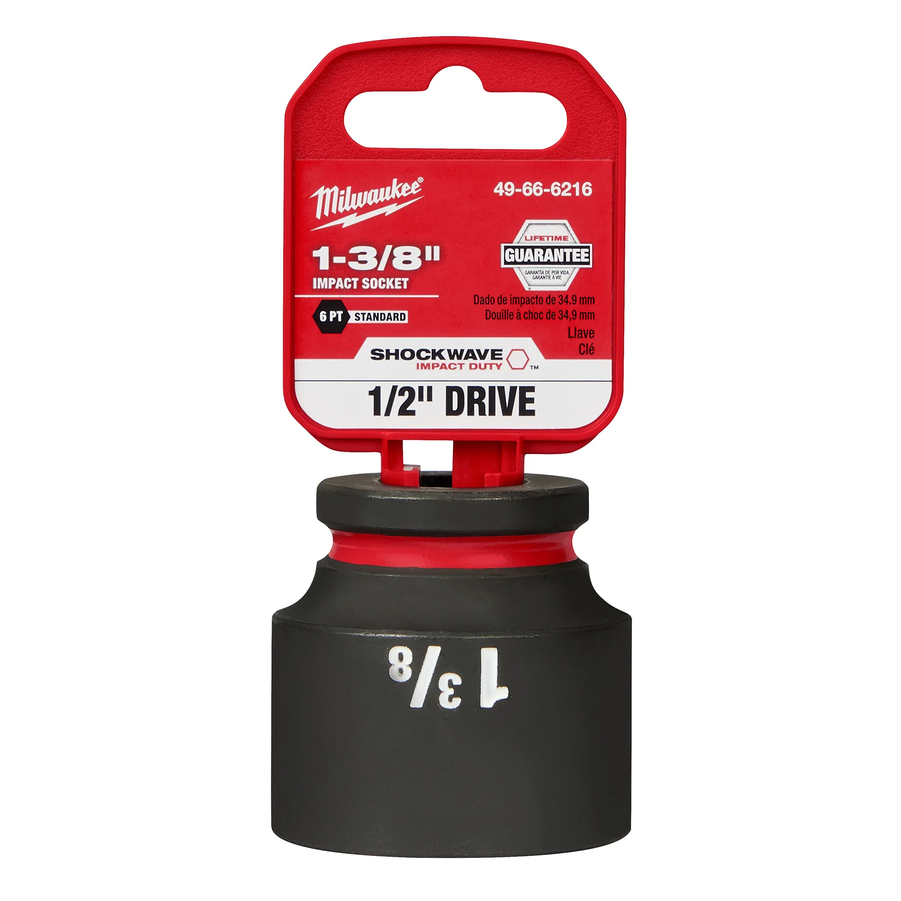 Milwaukee SHOCKWAVE Impact Duty™ 1/2" Drive 1-3/8" 6 Point Sockets 49-66-6216 - Image 2