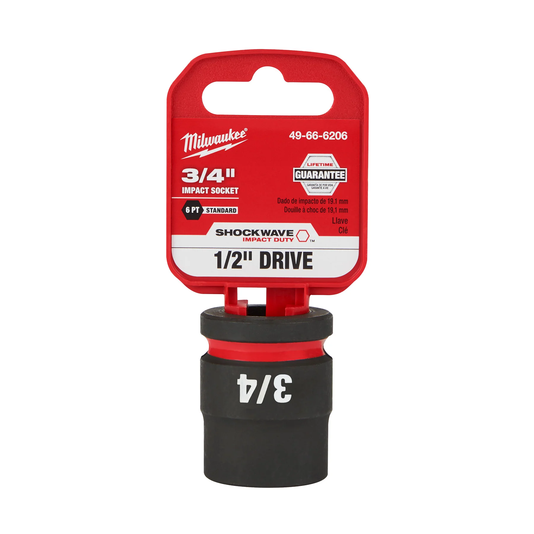 Milwaukee SHOCKWAVE Impact Duty™ 1/2" Drive 3/4" 6 Point Sockets 49-66-6206 - Image 2