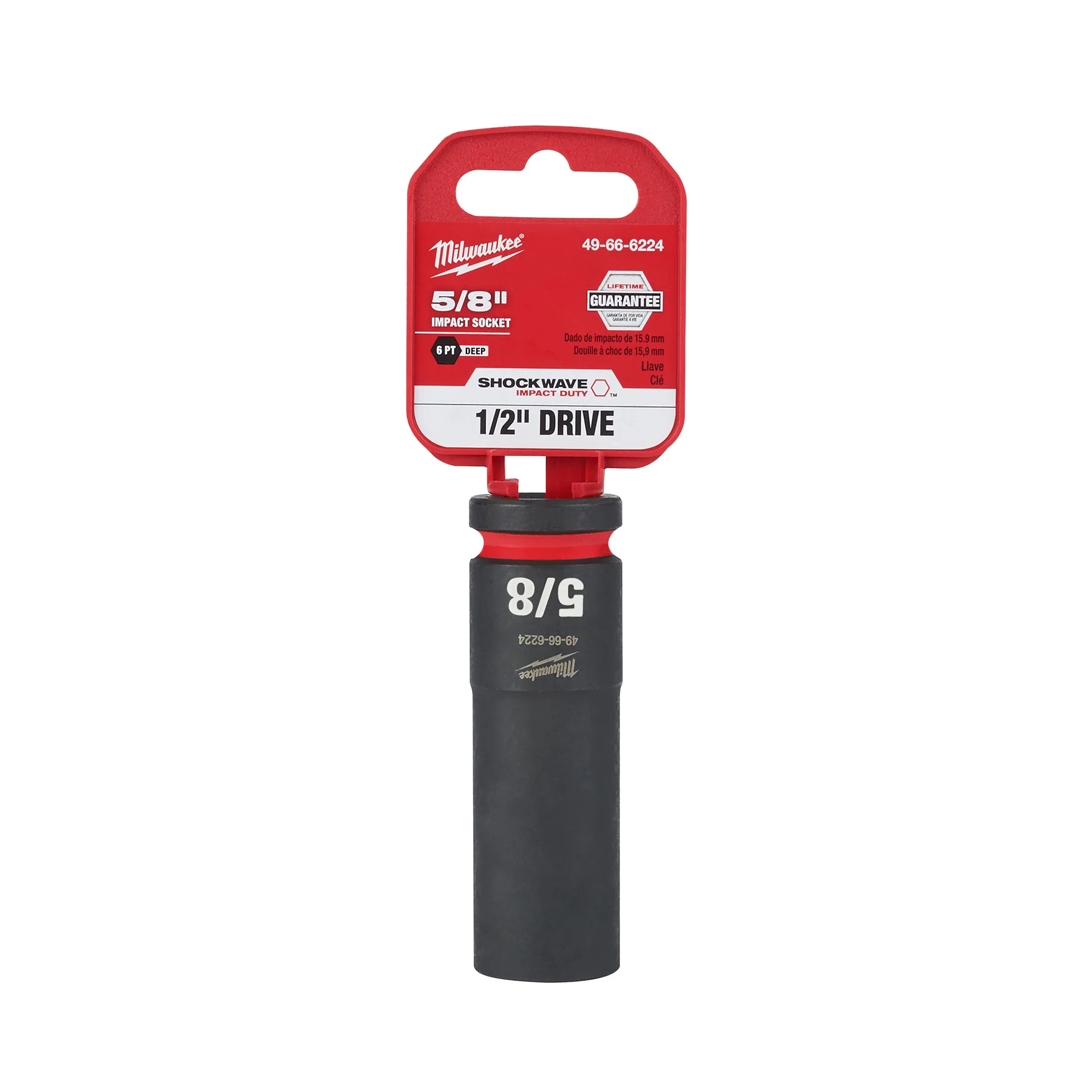 Milwaukee 1/2" Drive 5/8" 6 Point Socket SHOCKWAVE Impact Duty™ 49-66-6224 - Image 2