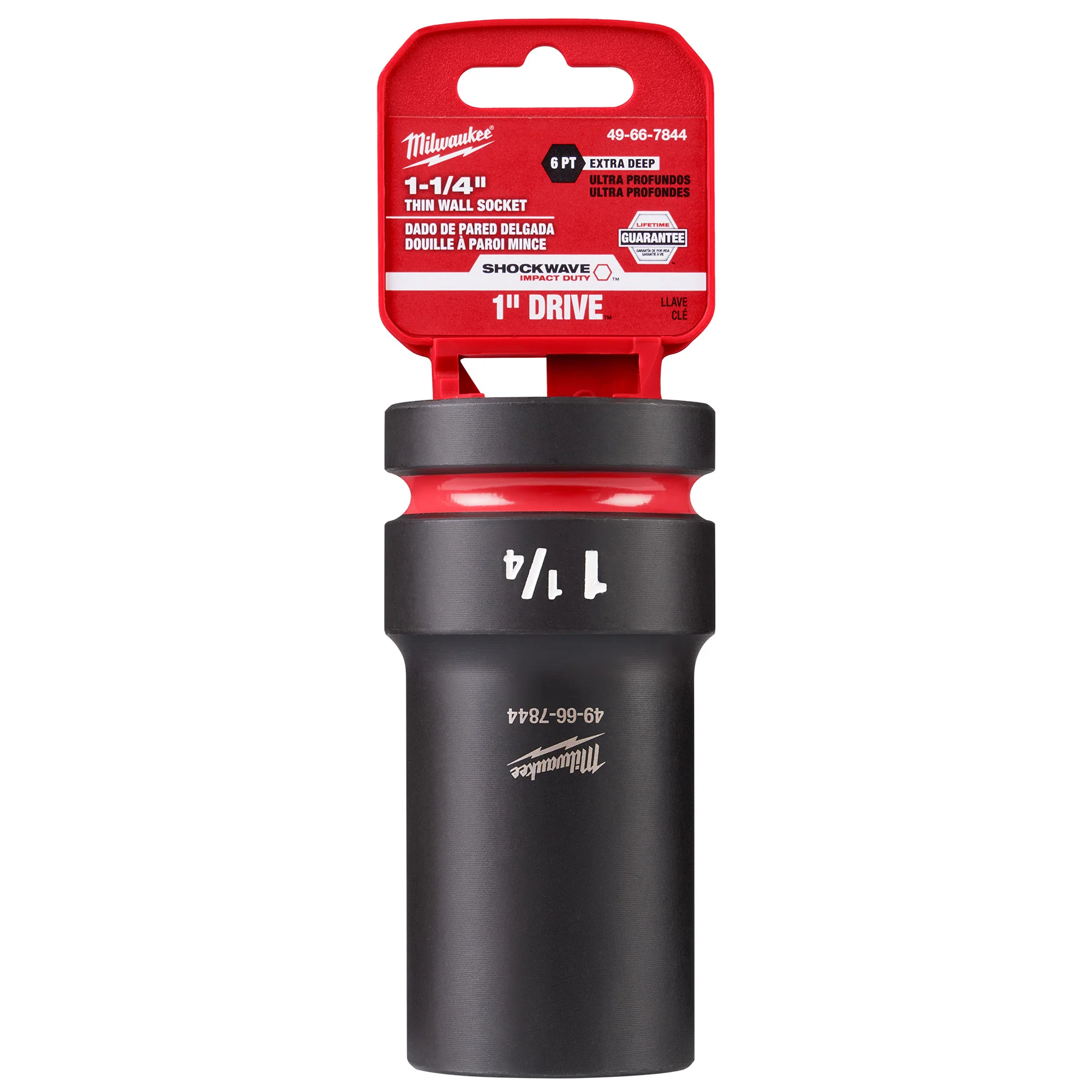 Milwaukee SHOCKWAVE Impact Duty™ 1" Drive 1-1/4" Thin Wall Extra Deep 6 Point Socket 49-66-7844 - Image 2