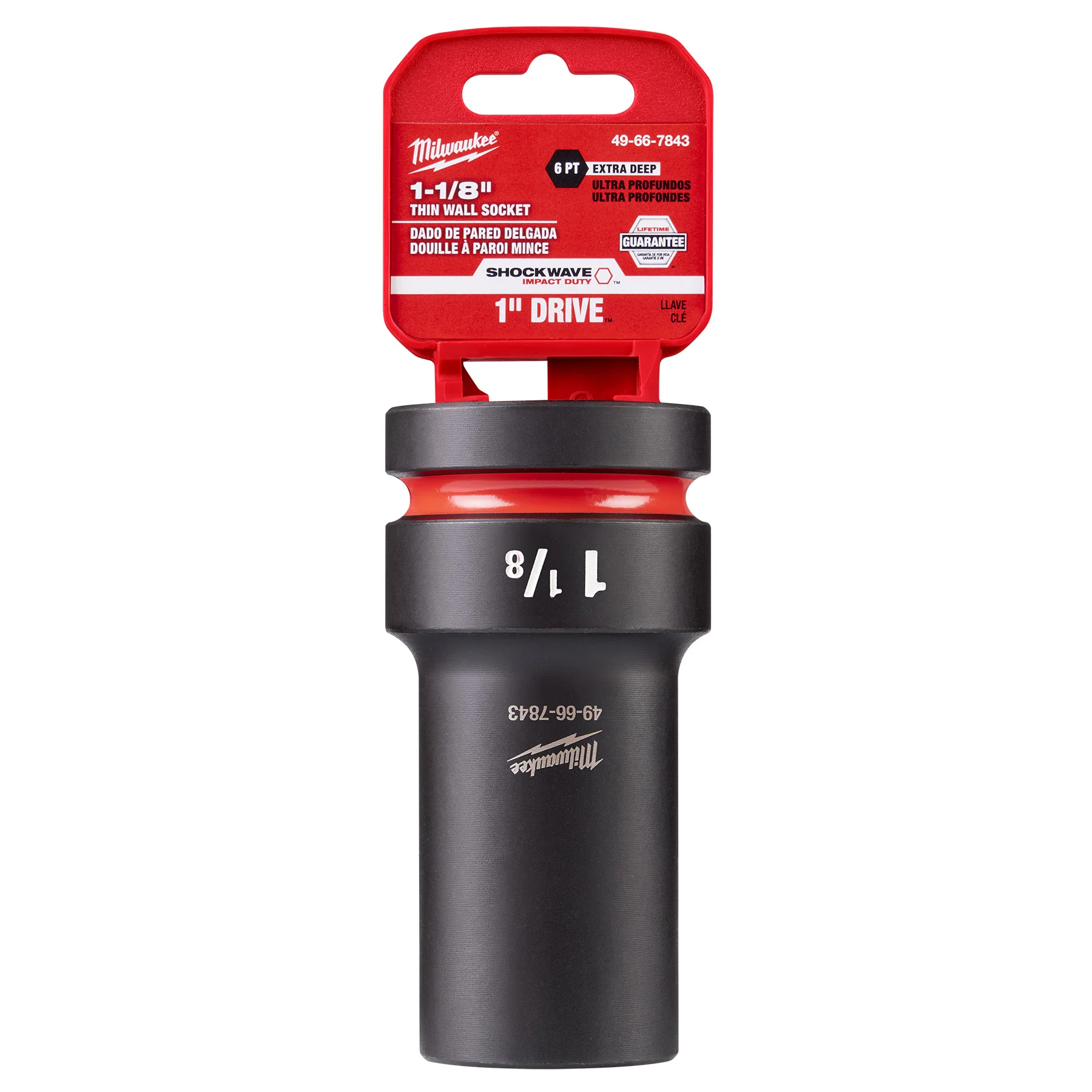 Milwaukee SHOCKWAVE Impact Duty™ 1" Drive 1-1/8" Thin Wall Extra Deep 6 Point Socket 49-66-7843 - Image 2
