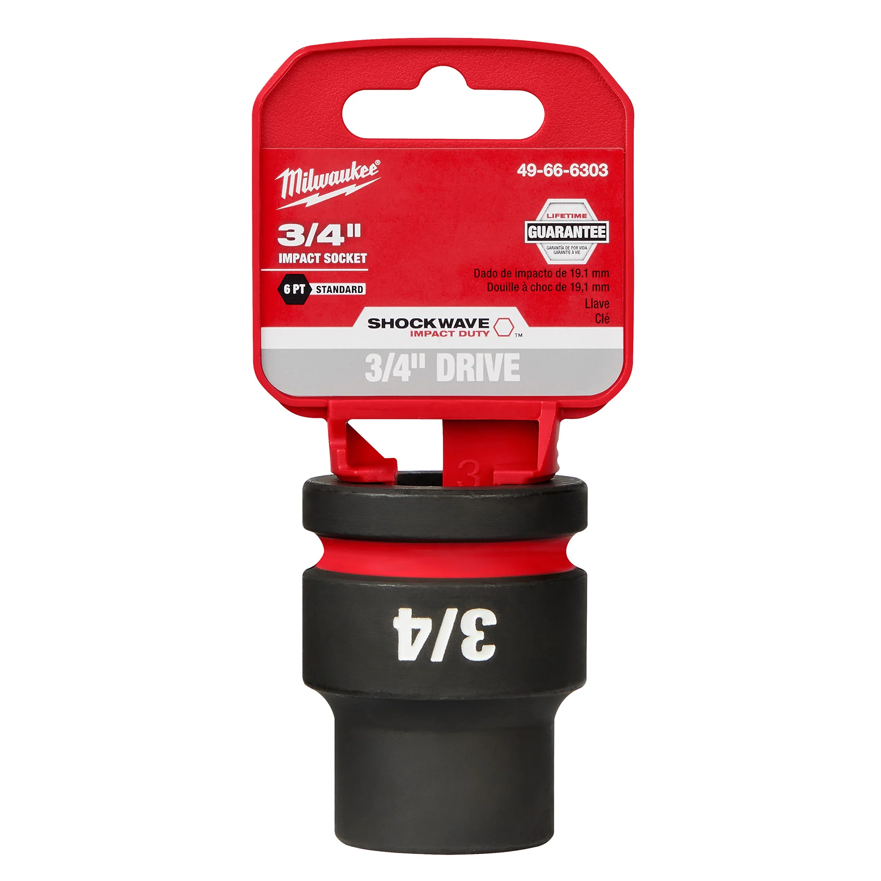 Milwaukee 3/4" Drive 3/4" Shallow 6 Point Socket SHOCKWAVE Impact Duty™ 49-66-6303 - Image 2