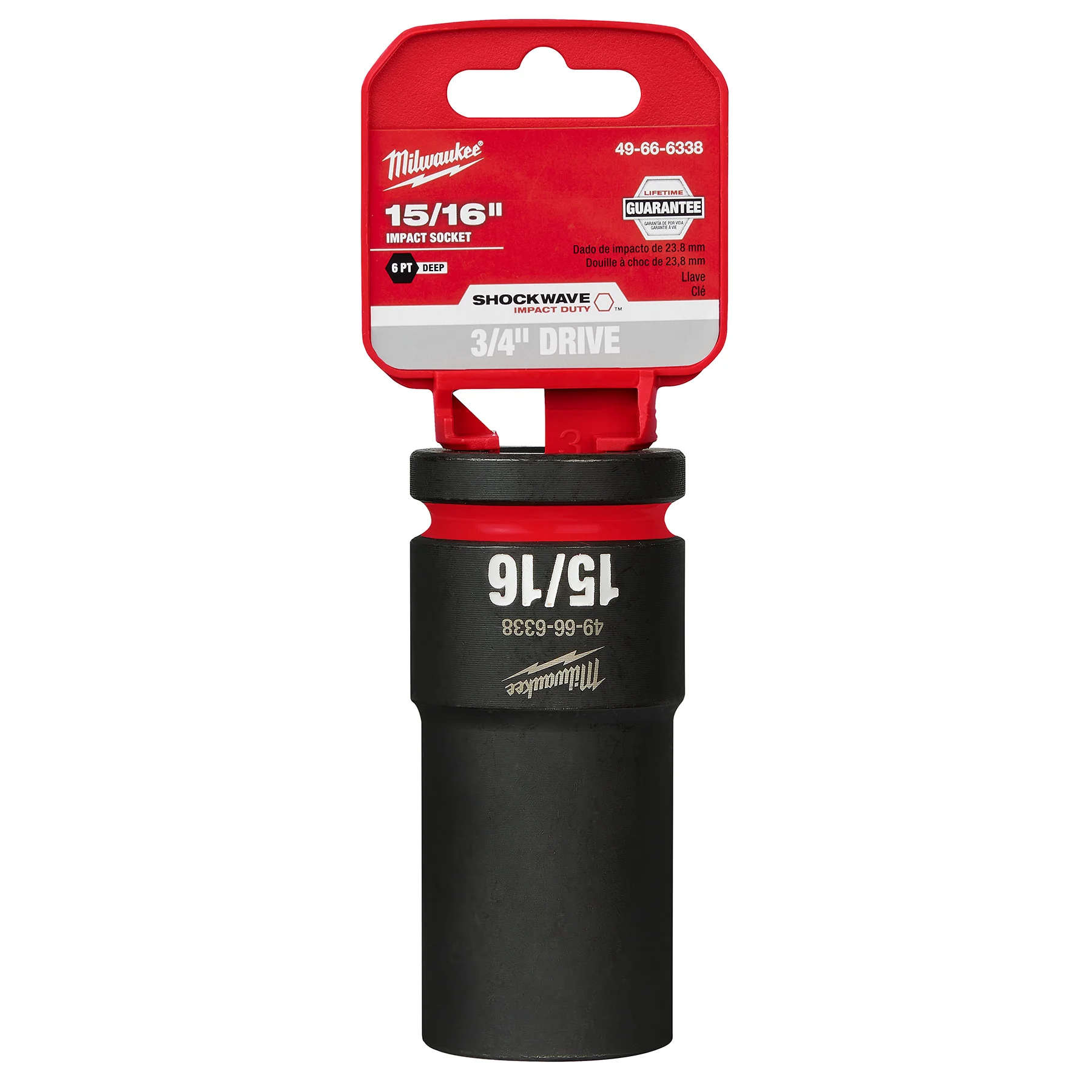 Milwaukee 3/4"Drive 15/16" Deep 6 Point Socket SHOCKWAVE Impact Duty™ 49-66-6338 - Image 2