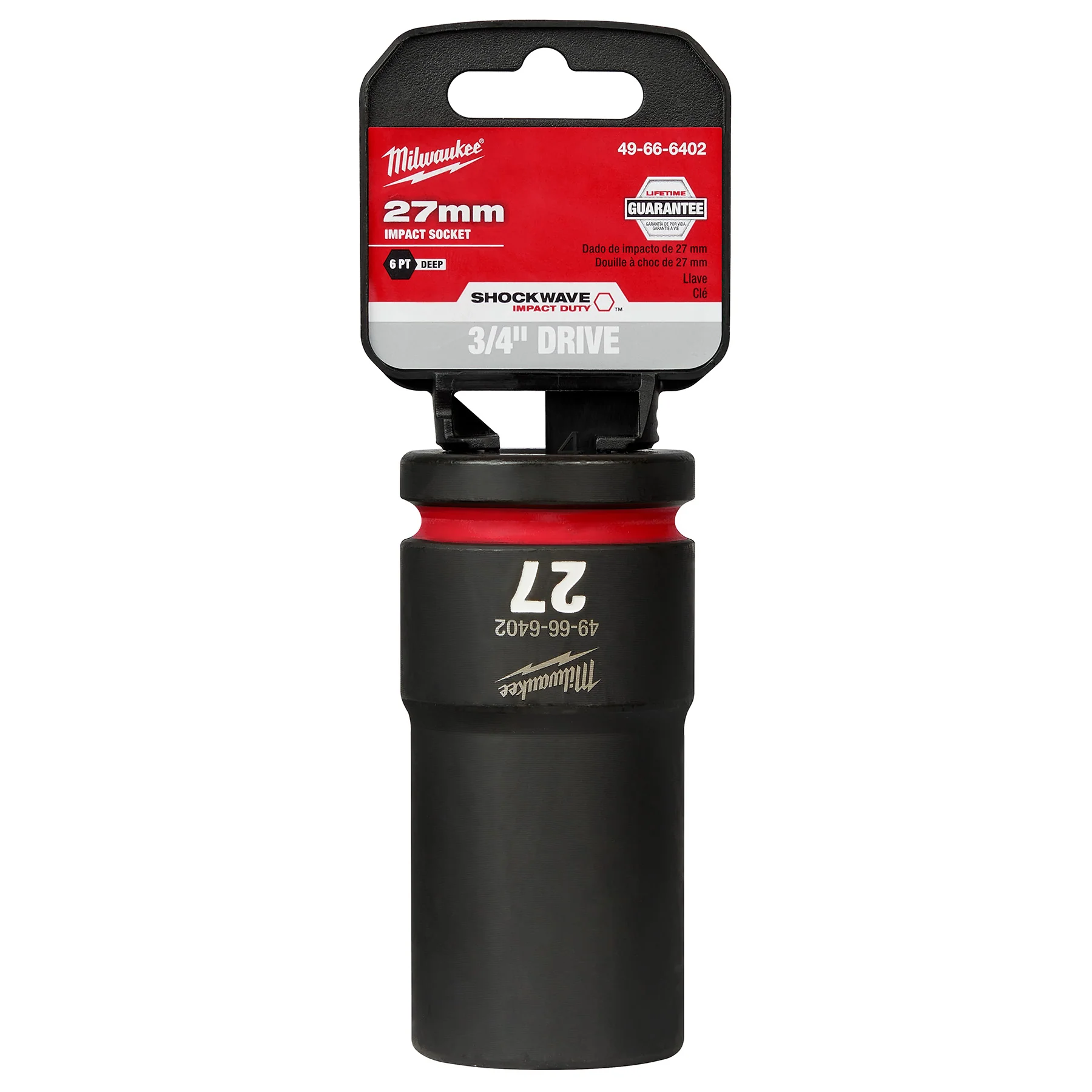 Milwaukee SHOCKWAVE Impact Duty™ 3/4"Drive 27MM Deep 6 Point Socket 49-66-6402 - Image 2