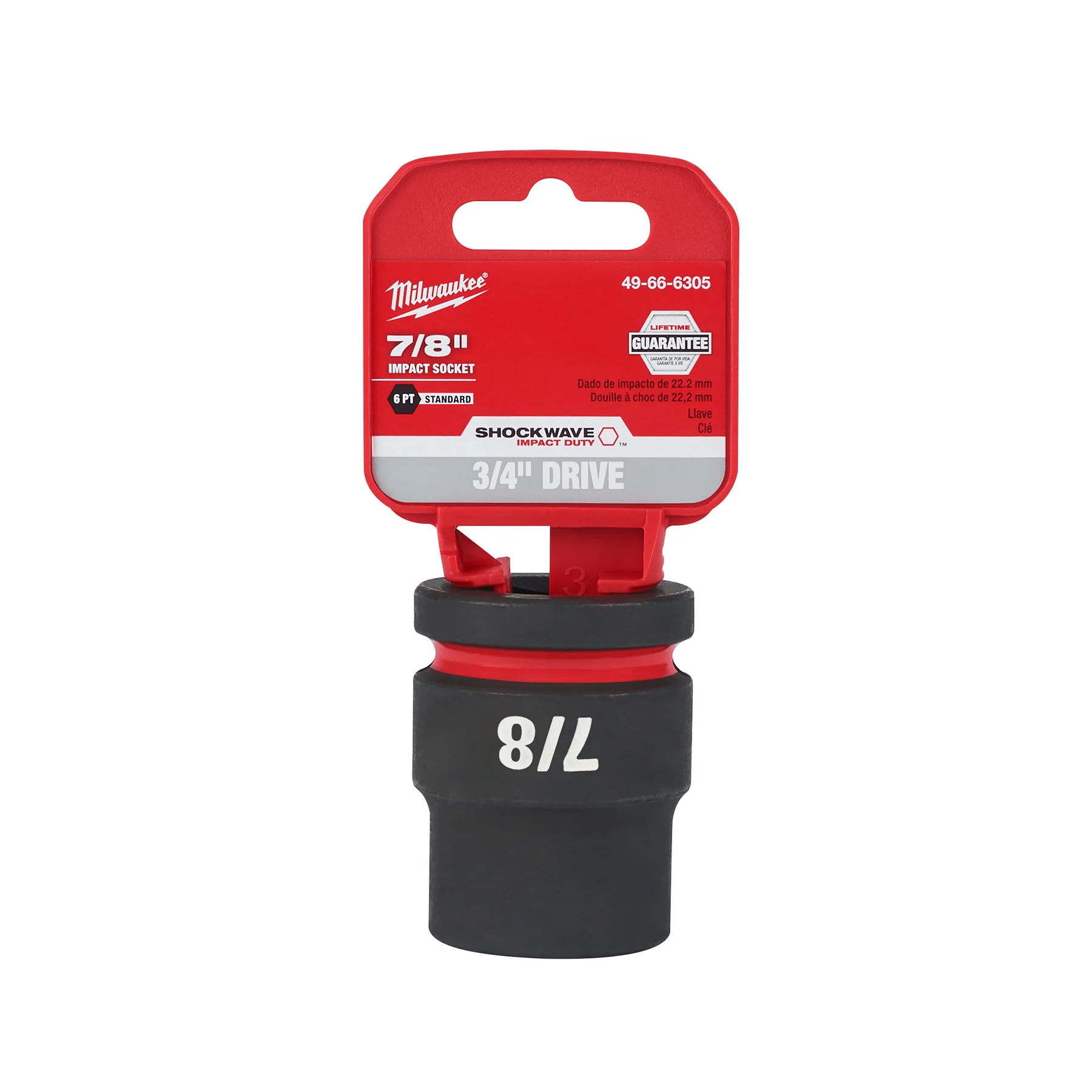 Milwaukee 3/4"Drive 7/8" Shallow 6 Point Socket SHOCKWAVE Impact Duty™ 49-66-6305 - Image 2