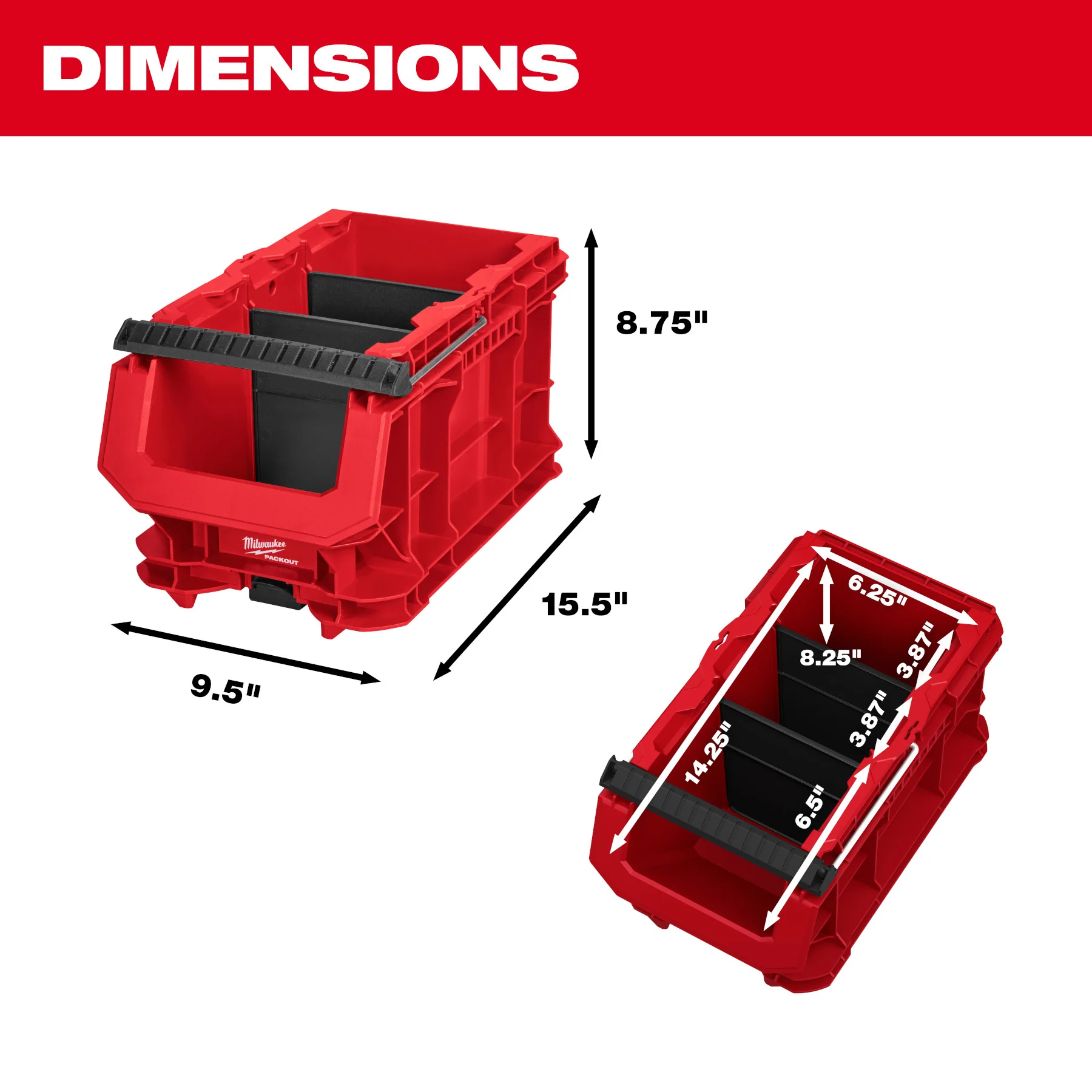 Milwaukee Tool 48-22-8437 PACKOUT™ Compact Crate - Image 3