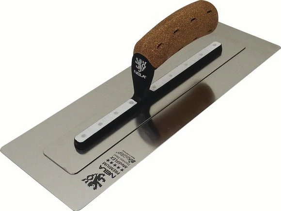 NELA NL10853511BK 4.3" x 14" NELAFLEX Stainless Steel Trowel w/ BiKoGRIP CORK Handle