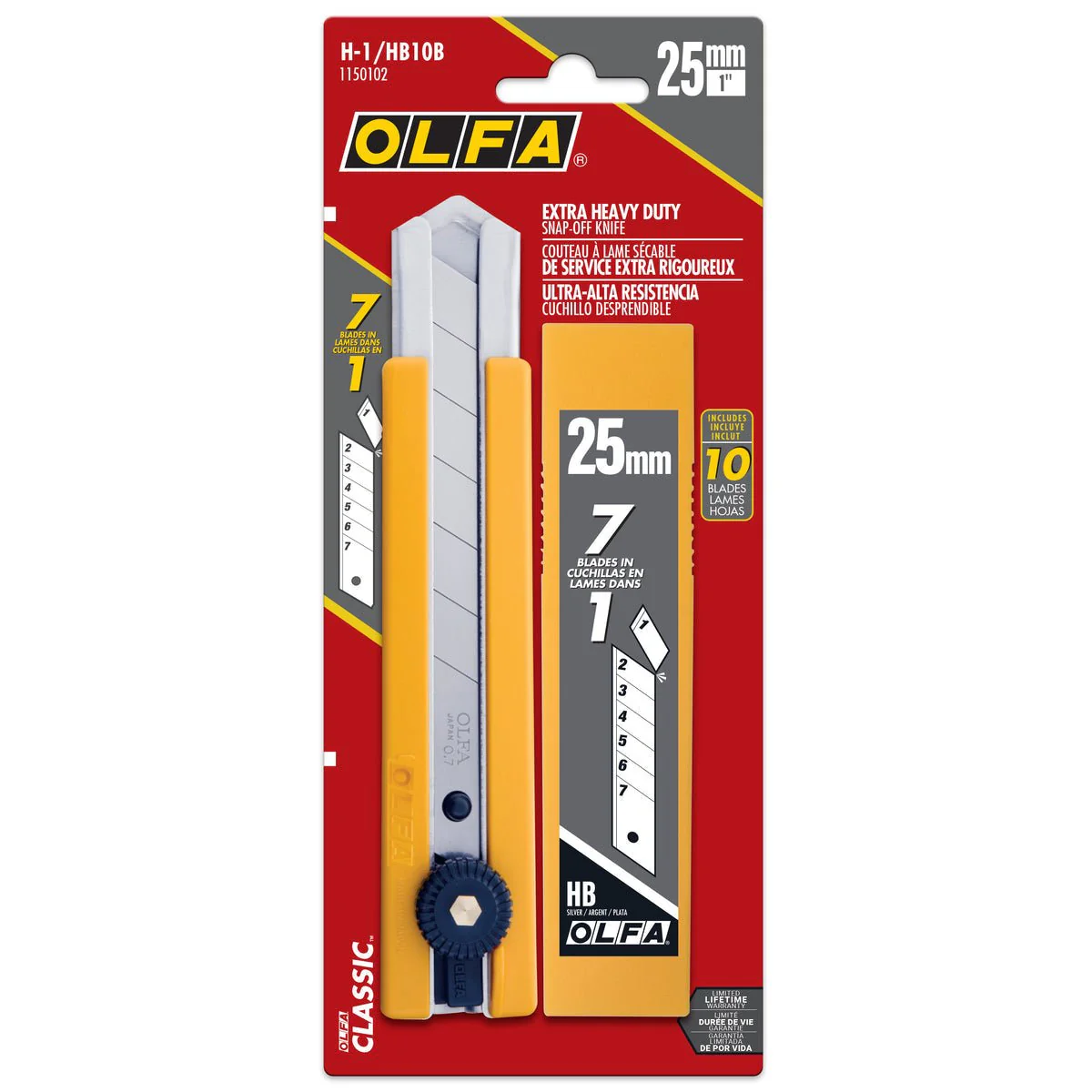 OLFA 1150102 25MM RATCHET KNIFE W/10 PACK BLADES - Image 2