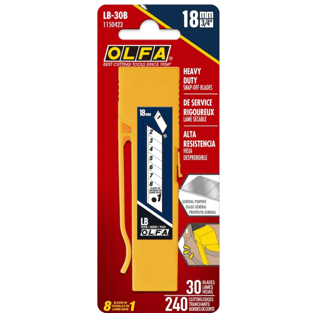 OLFA 1150423 18mm LB Silver Snap Blade - 30 Pack - Image 2