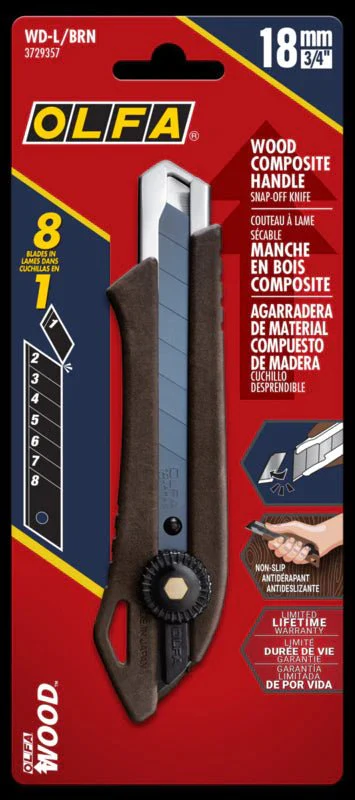 OLFA 18mm WD-L Wood Composite Ratchet Lock Utility Knife - Image 11