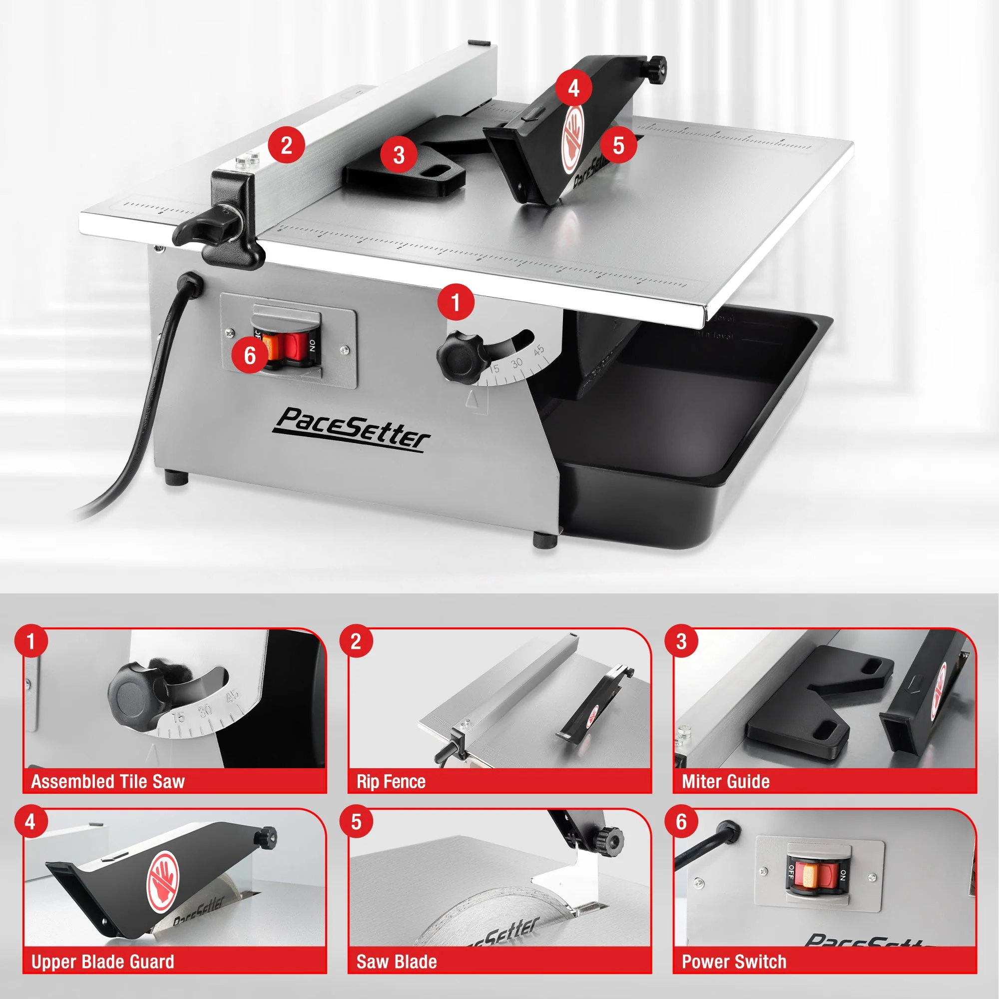 PaceSetter 7in Portable Tile Saw - Image 3
