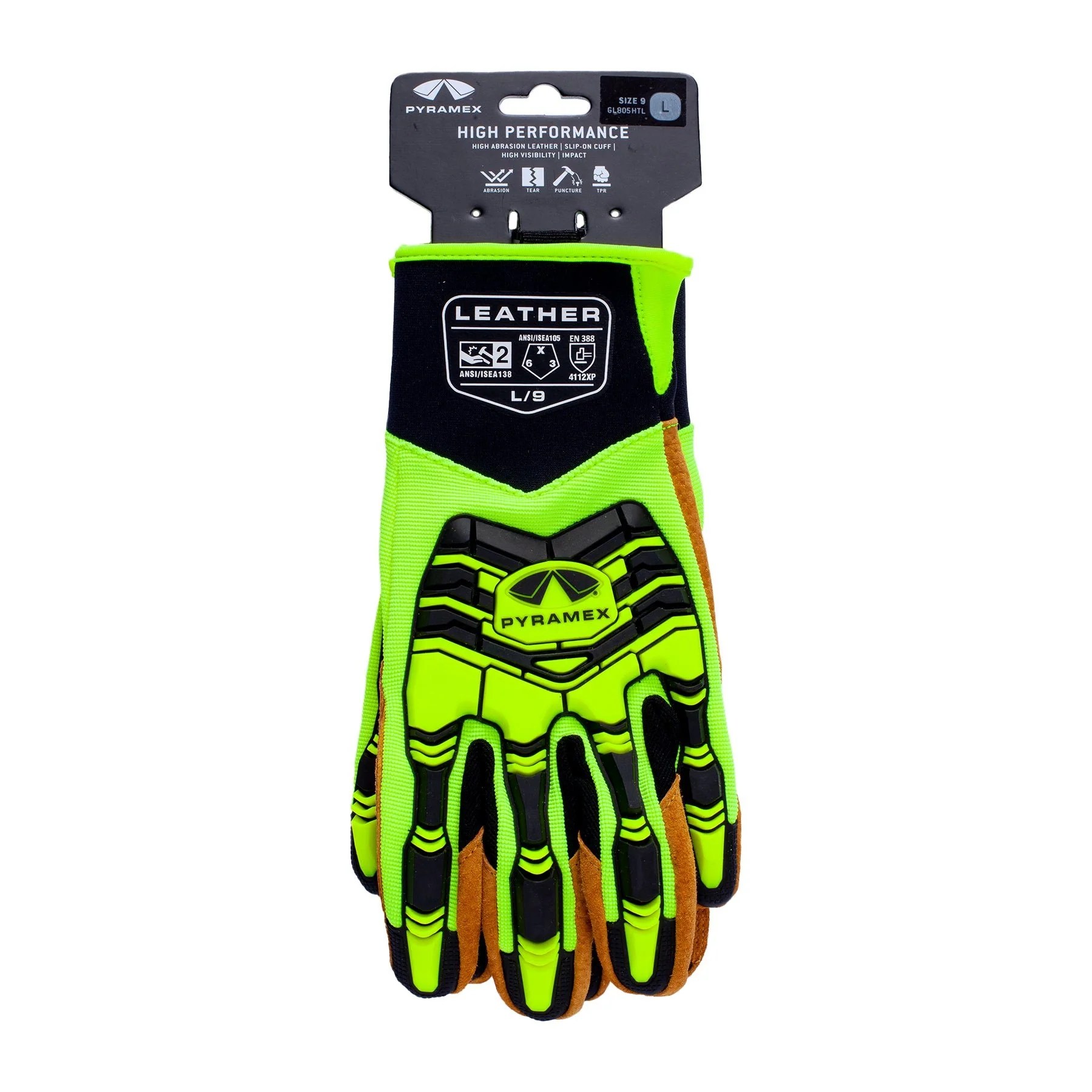 Pyramex Genuine Leather Level 2 Impact Gloves SMALL - Image 2