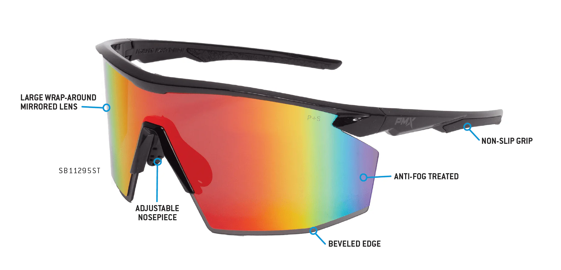 PYRAMEX PMXSPEC Spectrum Mirror Lens Safety Glasses with AF - Image 3