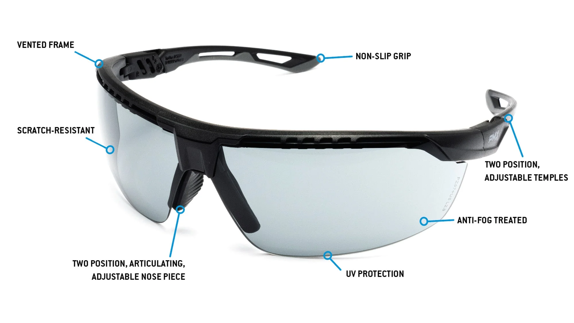 PYRAMEX TruFlex Half Frame Grey Lens Safety Glasses With H2X Anti-fog - Image 5