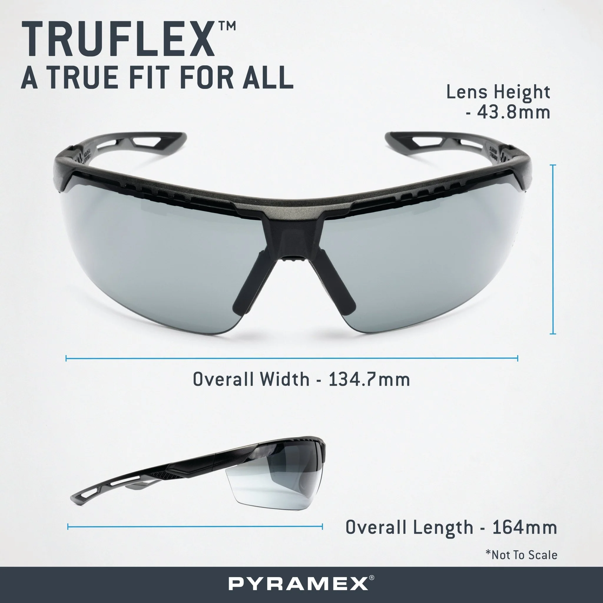 PYRAMEX TruFlex Half Frame Grey Lens Safety Glasses With H2X Anti-fog - Image 9