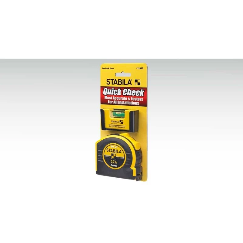 STABILA 11927 Quick Check 27ft Tape/Pocket Level Pro Set - Image 2