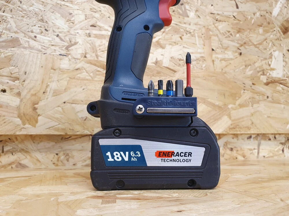 StealthMount BH-BO-BLU-2 Magnetic Bit Holder for Bosch ProCore & Professional Tools (2 Pack) Blue - Image 2
